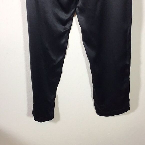 Mary Jo Bruno Neiman Marcus Pants Black Silk Loungewear Elastic Waist Size 12P - Picture 4 of 12